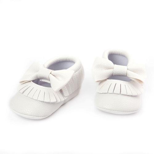 Willow White Baby Moccasin Shoes - Sugar Tease