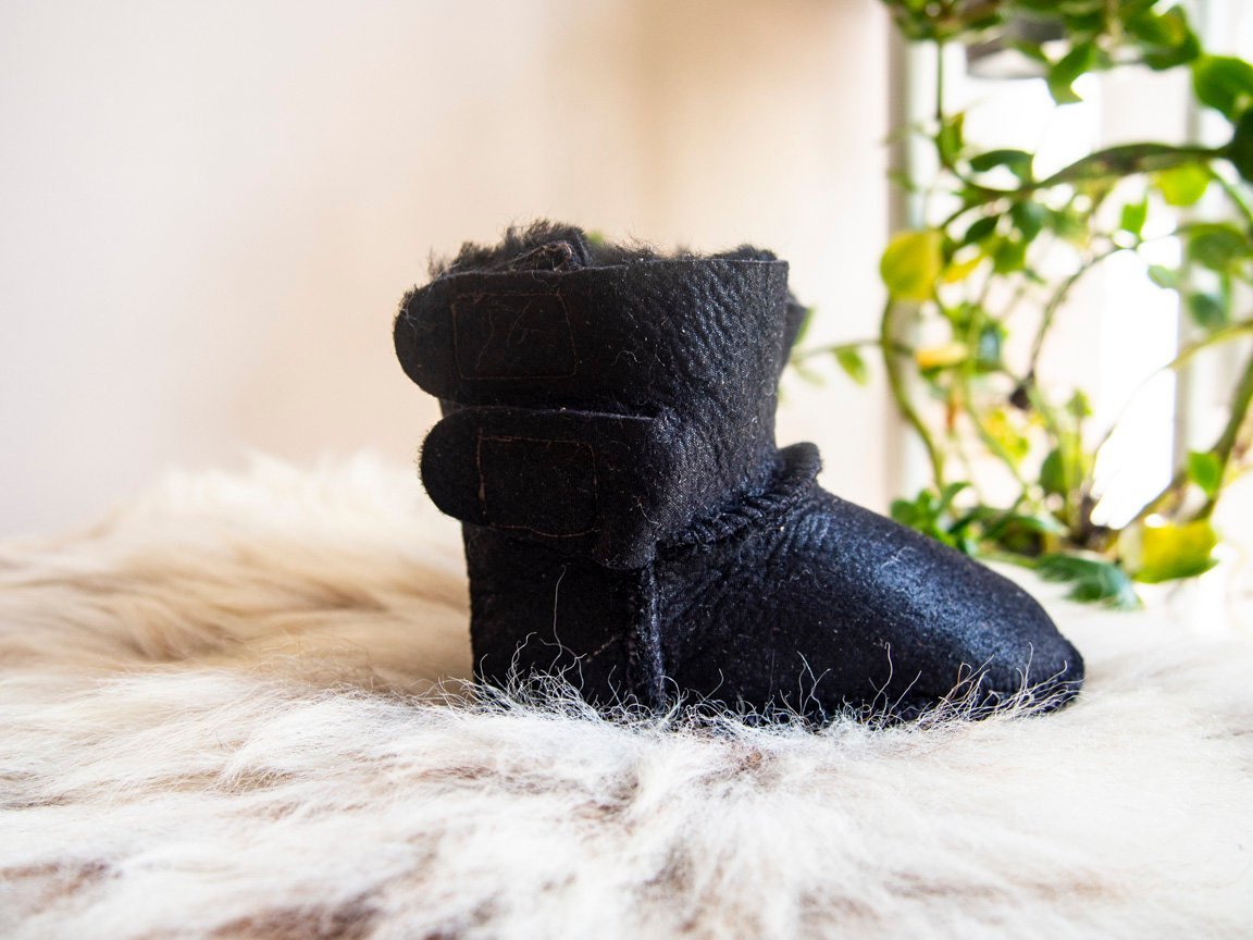 Black Sheepskin Boots Baby