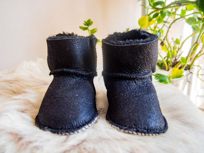 Black Sheepskin Boots Baby