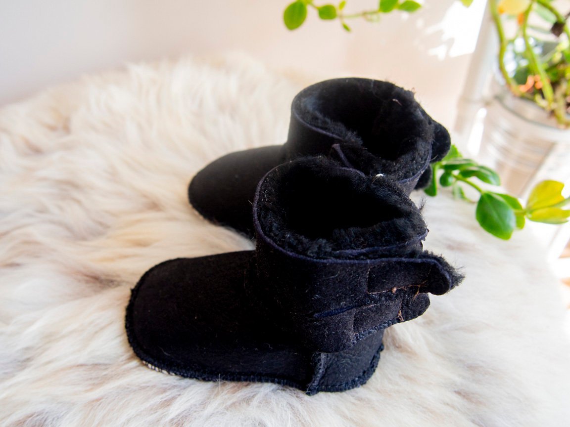 Black Sheepskin Boots Baby