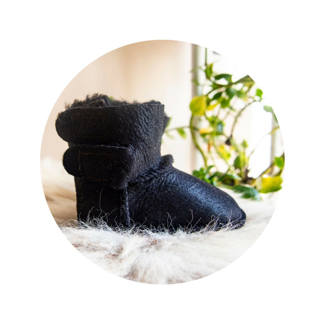 Black Sheepskin Boots Baby