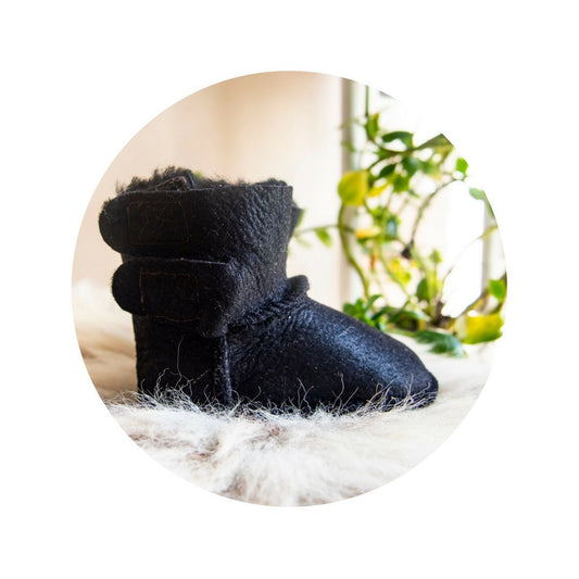 Black Sheepskin Boots Baby